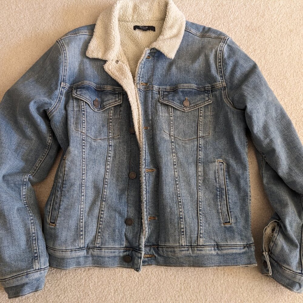 DSTLD Sherpa Denim Jacket - Blue